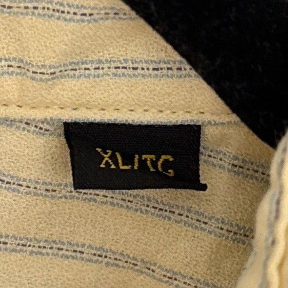 Jack Lipson Mens Short Sleeve Shirt XL Butter Yellow Blue Stripe Cotton Preppy - Picture 6 of 7